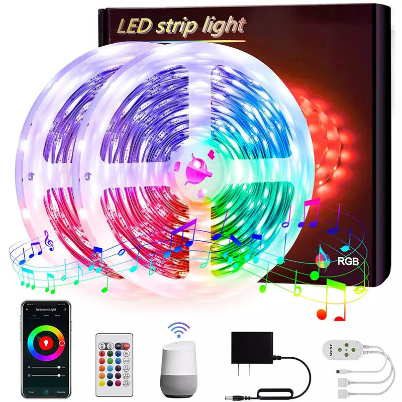 5M 12V 5050 주소형 RGB LED SMD 음악 색상 변경 원격 앱 제어 유연 스마트