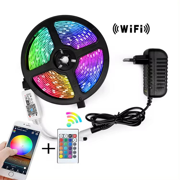 5미터 150LED TV 백라이트 LED 스트립 DC5V 원격 제어 24키 SMD5050 RGB 스트립 Tira USB 포트 스트립 유연 LED
