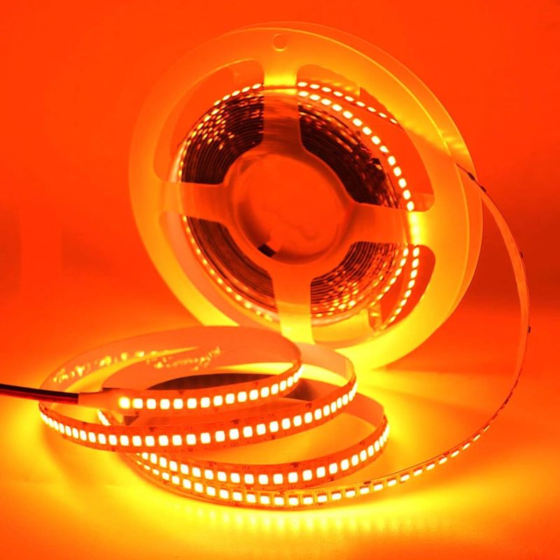 12V 240LEDS SMD 2835 LED 스트립 라이트 1200LED 16.4Ft 방수 색상 빨강 녹색 파란색 주황색
