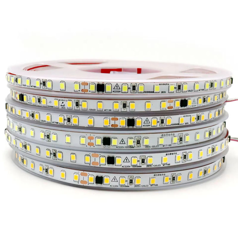IP20 2835 220v LED 라이트 스트립 고전압 8MM 120led/M 240led/M 고 밝기 2835 유럽에서 자착