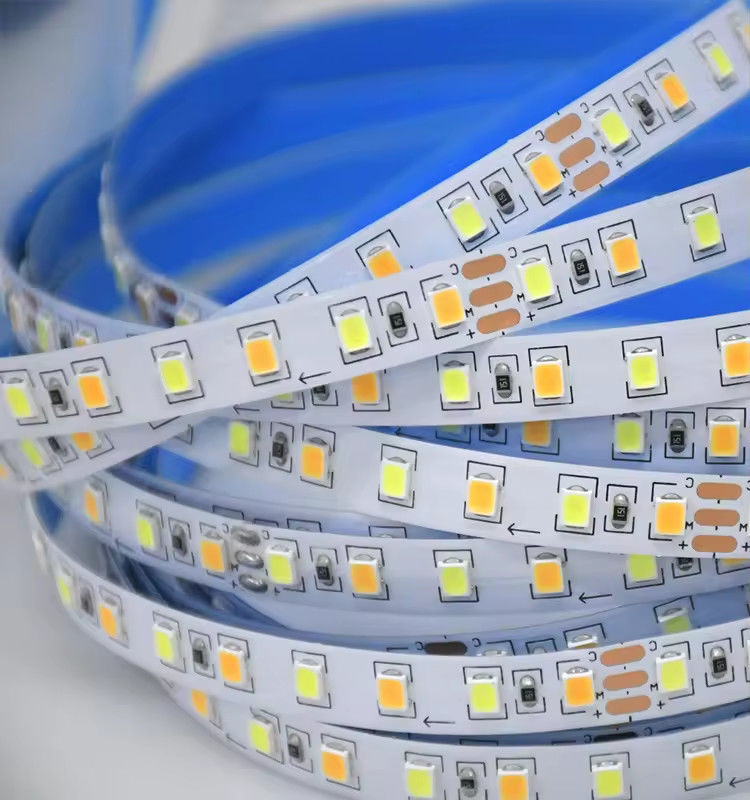 공장 판매 2색 CCT LED 스트립 라이트 24v 색상 온도 조절 120led 12v 라이트 2835 LED 스트립 장식