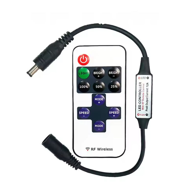 베스트셀러 미니 LED 컨트롤러 11키 5V 12V 24V 단일 컬러 컨트롤러 RF 무선 터치 원격 밝기 LED 디머