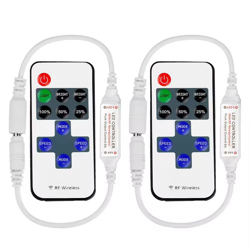 베스트셀러 미니 LED 컨트롤러 11키 5V 12V 24V 단일 컬러 컨트롤러 RF 무선 터치 원격 밝기 LED 디머