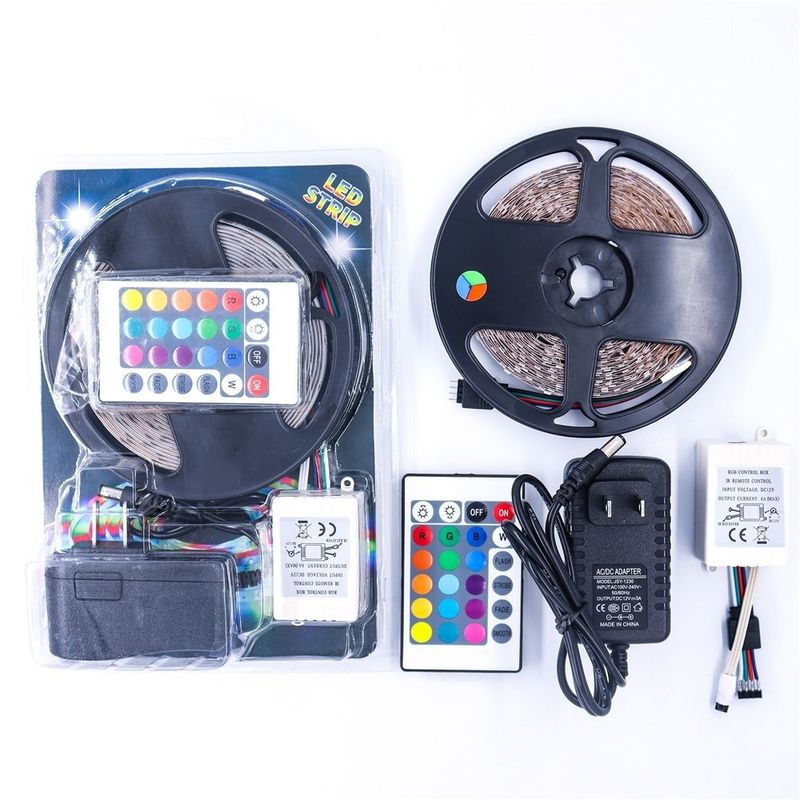 5미터 150LED TV 백라이트 LED 스트립 DC5V 원격 제어 24키 SMD5050 RGB 스트립 Tira USB 포트 스트립 유연 LED