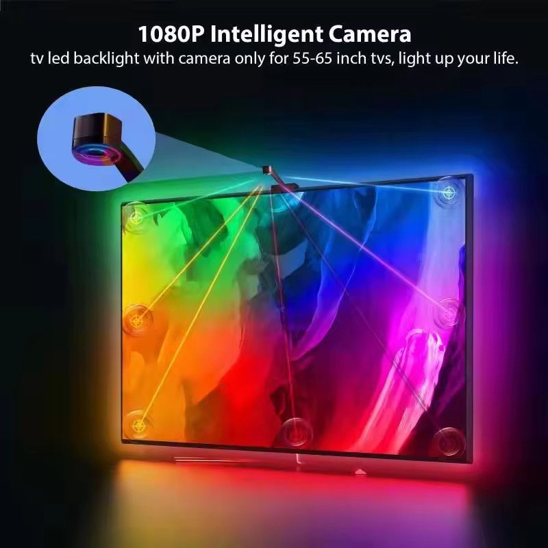 IP20 3.8m 12V RGBIC 비디오 게임 디스플레이 액세서리 RGB 디코어 바 LED 스마트 TV 백라이트 스트립 TV 카메라와 함께