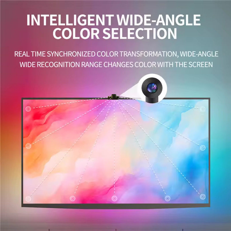 3.8m 12.5ft ROLL 알렉사 구글 홈 앰비언트 55-65인치 어시스턴트 동기화 스마트 와이파이 몰입 TV LED 백라이트 카메라