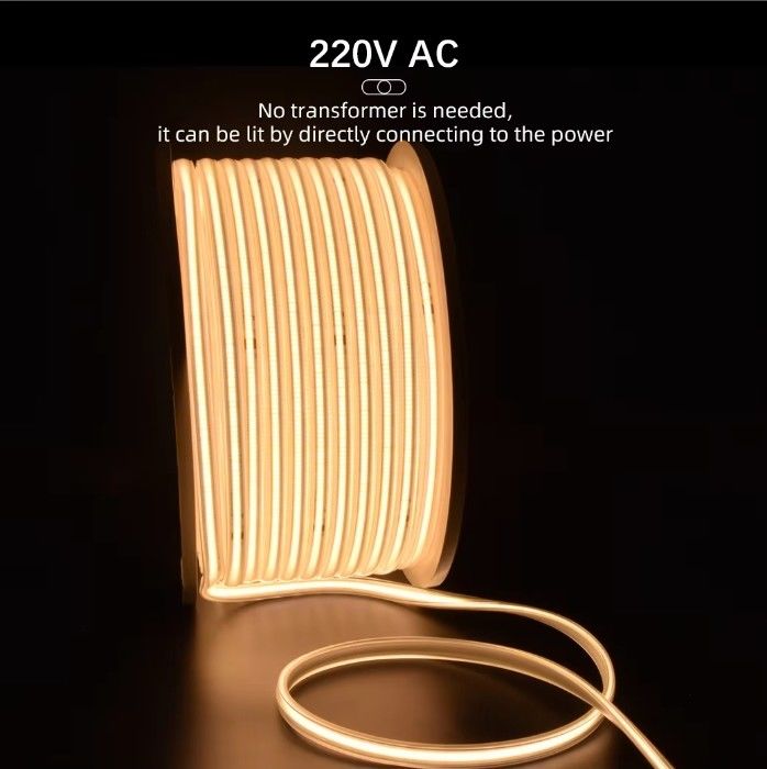 288 LED 고전압 110V 220V 유연성 COB LED 스트립 라이트 2700K 3000K 4000K 6000K