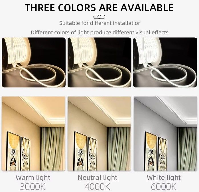 288 LED 고전압 110V 220V 유연성 COB LED 스트립 라이트 2700K 3000K 4000K 6000K