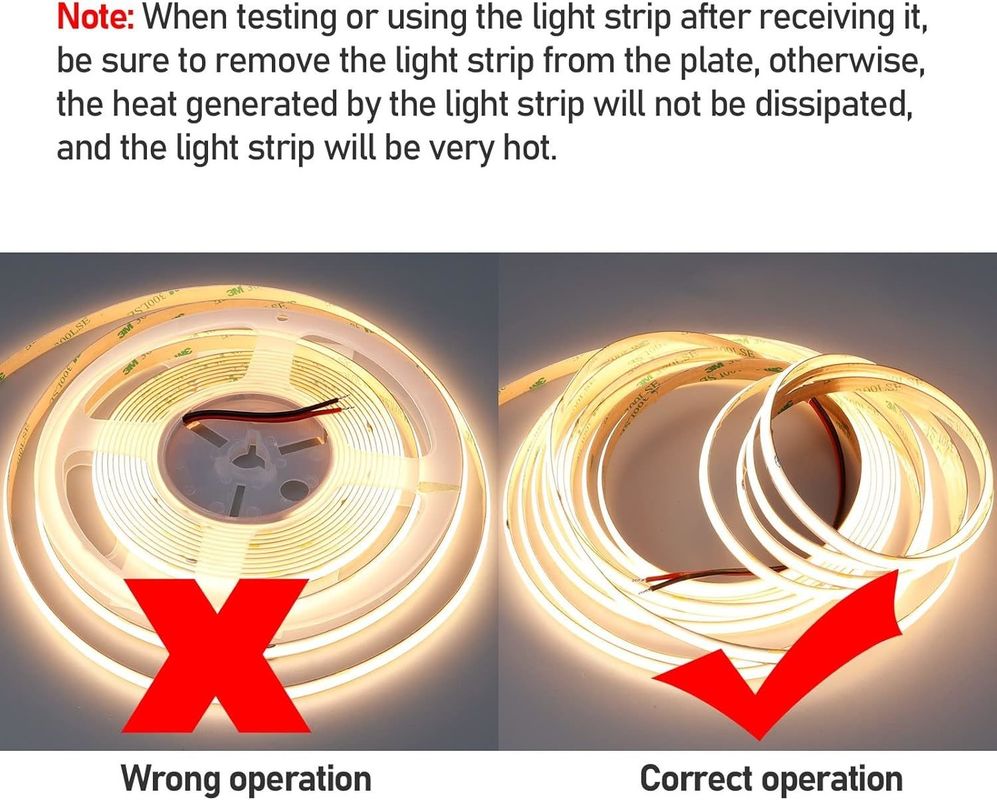 실내 외관 장식 COB LED 스트립 라이트 고 CRI 280 320/480 원격 제어