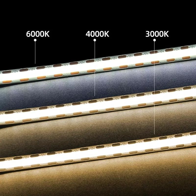 320Leds 유연 LED 스트립 흰색 / 따뜻한 흰색 DC24V 8mm 너비 통합 COB LED 라이트
