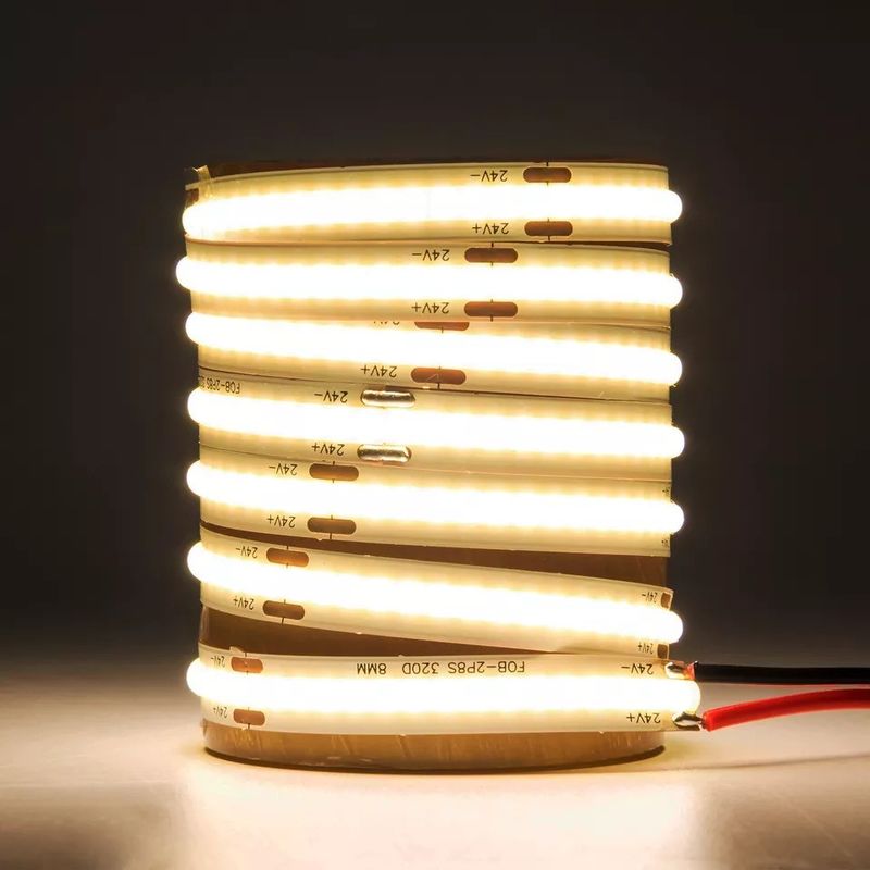 12V 24V 방수성 IP65 IP67 IP68 CRI90 디밍 가능 5M 유연성 COB LED 스트립 실내외용
