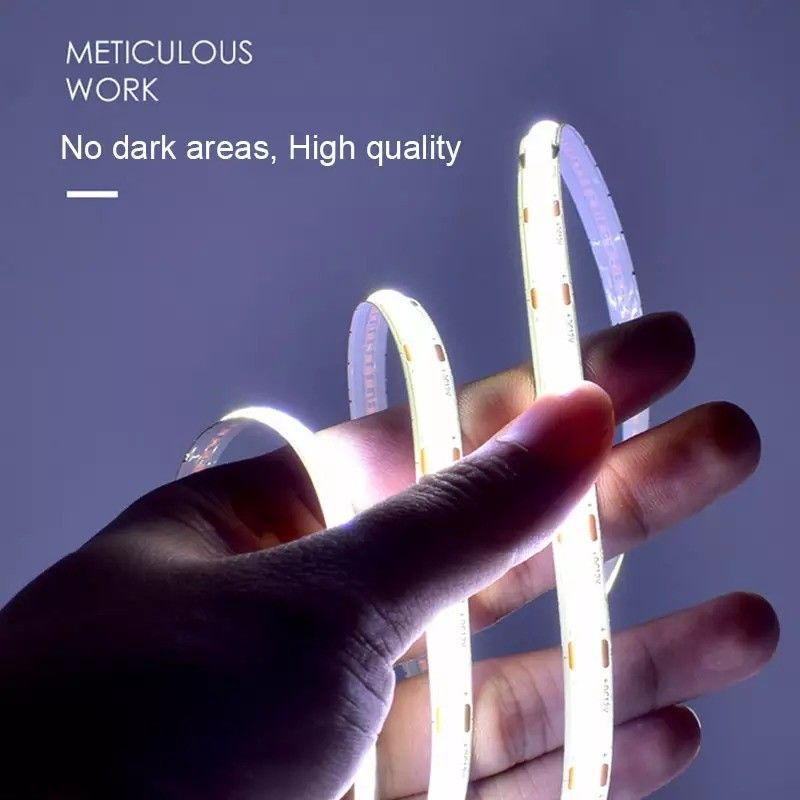 12V 24V 방수성 IP65 IP67 IP68 CRI90 디밍 가능 5M 유연성 COB LED 스트립 실내외용