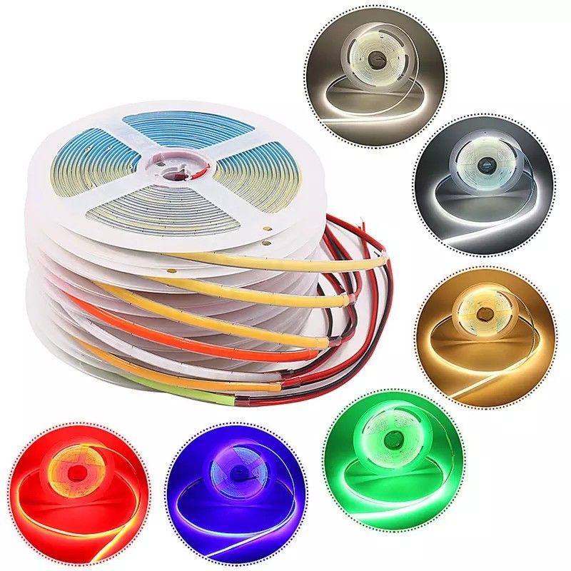 8mm Led Cob Strip 24v 라이트 스트립 USB TV 백라이트 플렉스 12v 초 얇은 작은 Cob LED 스트립 라이트
