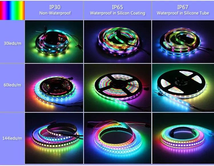 홍콩톱 5m/roll 3- SK6812 RGB RGBW RGBWW RGBNW RGBCW LED 스트립 라이트 가구