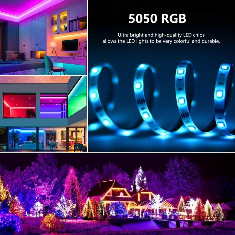 장식용 스마트 LED 스트립 12V 5V USB 제어 음악 동기화 및 RGB 색상 온도