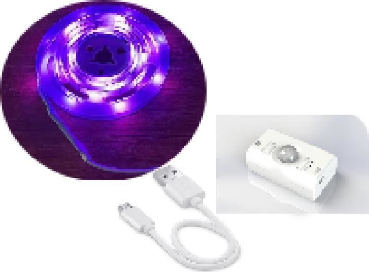 SMD2835 LED 스트립 라이트 모션 센서 1m 길이 USB 재충전 가능한 낮 및 밤 모드