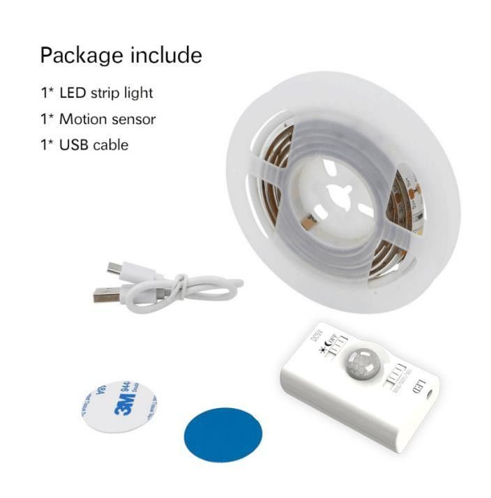 SMD2835 LED 스트립 라이트 모션 센서 1m 길이 USB 재충전 가능한 낮 및 밤 모드