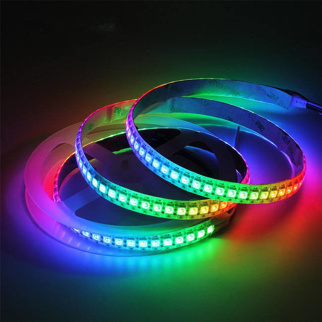 방수 12V ws2812 ws2811 LED 스트립 60LEDs 마법 색상 RGB 장식 CRI Ra 80