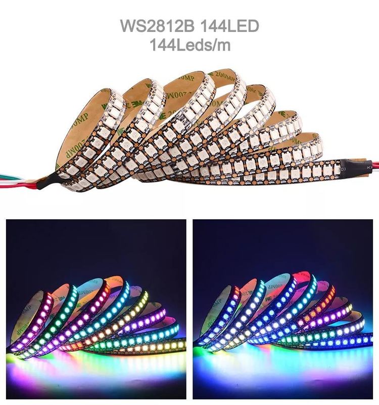 방수 12V ws2812 ws2811 LED 스트립 60LEDs 마법 색상 RGB 장식 CRI Ra 80