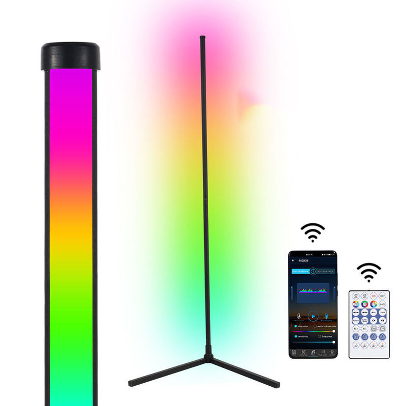 홈 호텔 조명 RGB 색상 변경 및 금속 유리 그림자와 장식 바닥 램프
