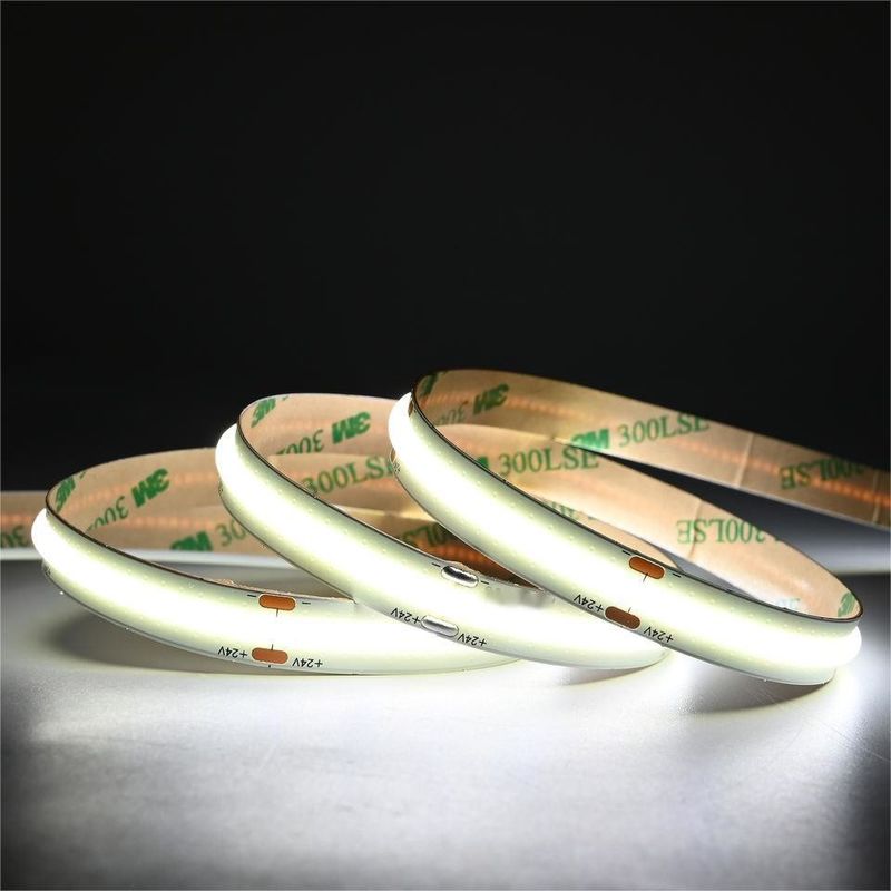 10m/roll 이중 라인 600leds 12v 24v Ra80 12mm 유연 COB LED 유연 스트립 라이트