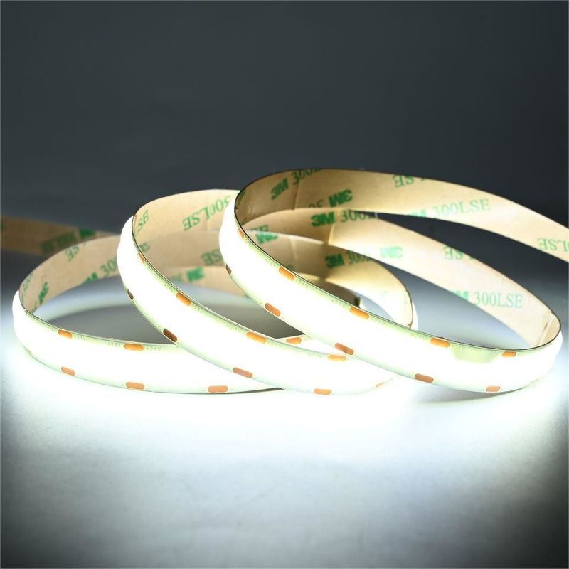 10m/roll 이중 라인 600leds 12v 24v Ra80 12mm 유연 COB LED 유연 스트립 라이트
