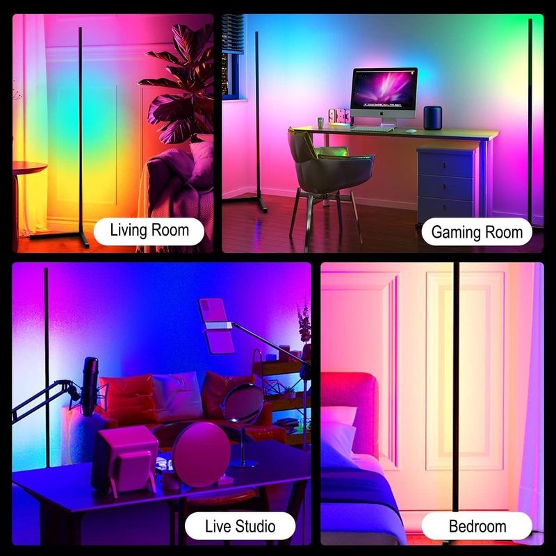 침실 RGB IC 게임 조명 거실 실내 분위기 빛 서 있는 LED 코너 바닥등