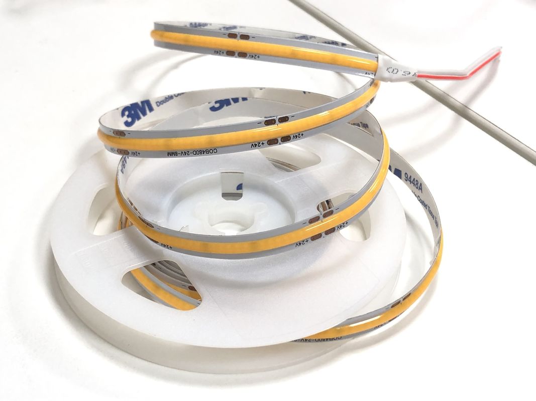 코브 스트립 유연 LED 라이트 스트립 높은 밀도 블랙 영역이 없습니다 24V 12V 5V CRI Ra 90