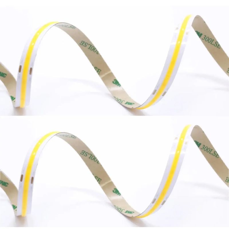 IP20 12V 24V 8W 3000K 4000K 6000K CRI90 8mm 320leds 3개의 유연한 COB LED 스트립