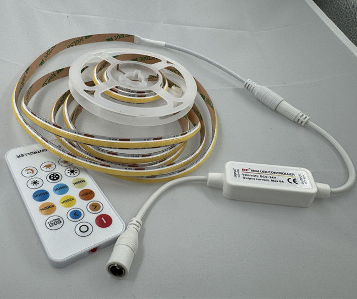 DC 24V 풍경 2m 560 LED COB 조절기와 어댑터와 함께 디밍 가능한 LED 스트립 키트