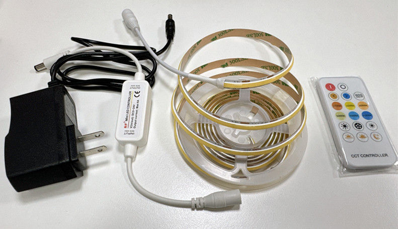DC 24V 풍경 2m 560 LED COB 조절기와 어댑터와 함께 디밍 가능한 LED 스트립 키트