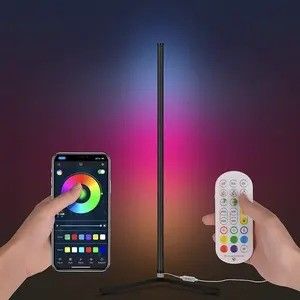 LED RGB 바닥 램프 원격 제어 및 지원 디머와 함께 현대 스탠드 바닥 램프