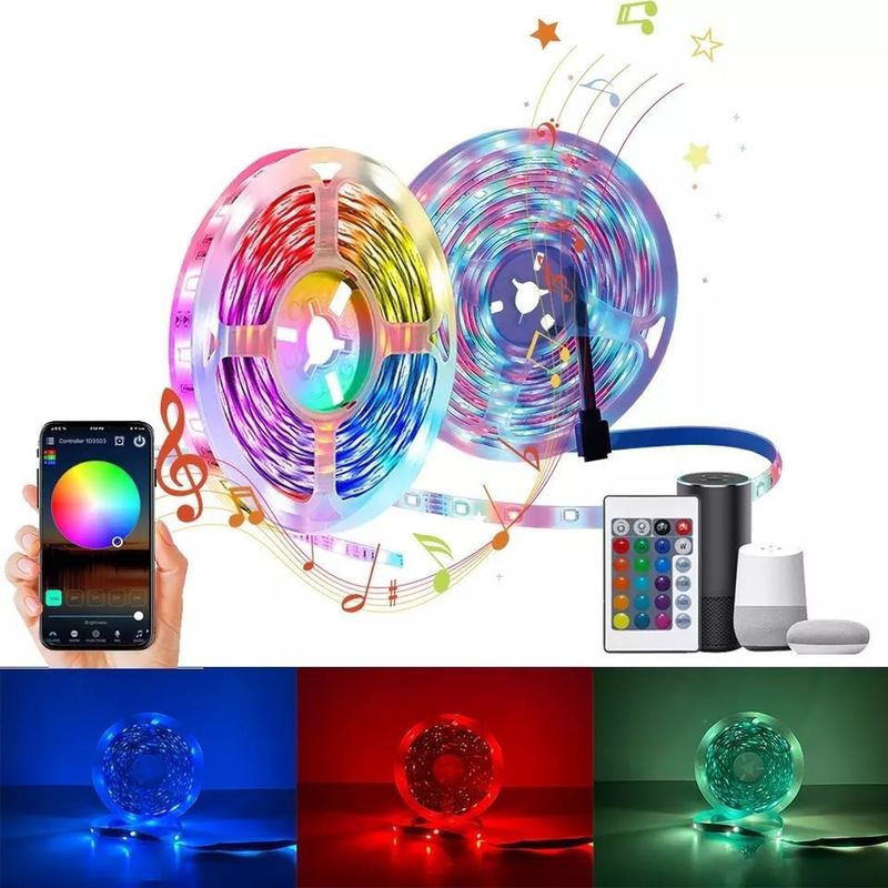 12V 5V 2835 5050 RGB WIFI 투야 스마트 LED 라이트 스트립 음악 동기화 스마트 가정 장식