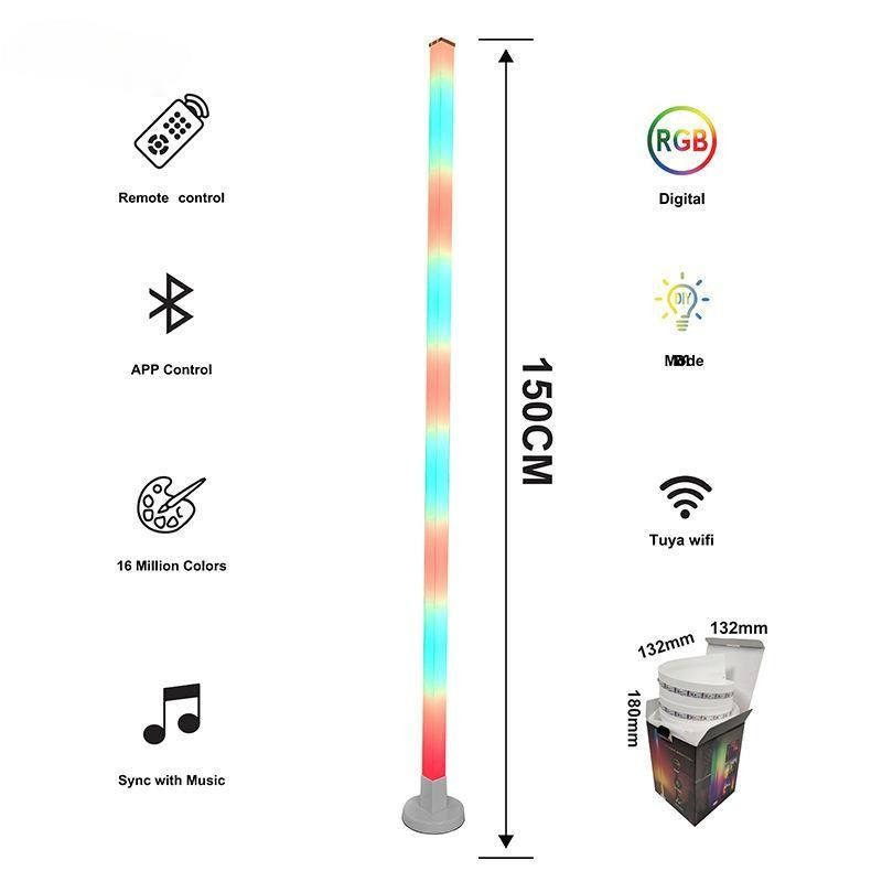 2024 대기 스마트 홈 라이트 RGB LED 바닥 램프 철 기반 및 원격 제어