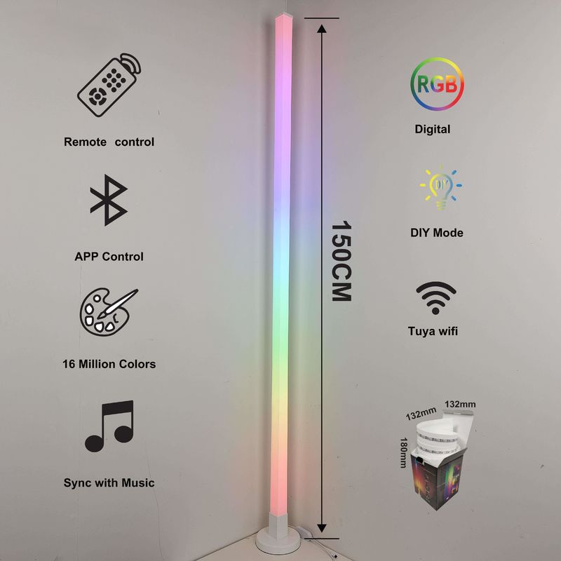 2024 대기 스마트 홈 라이트 RGB LED 바닥 램프 철 기반 및 원격 제어