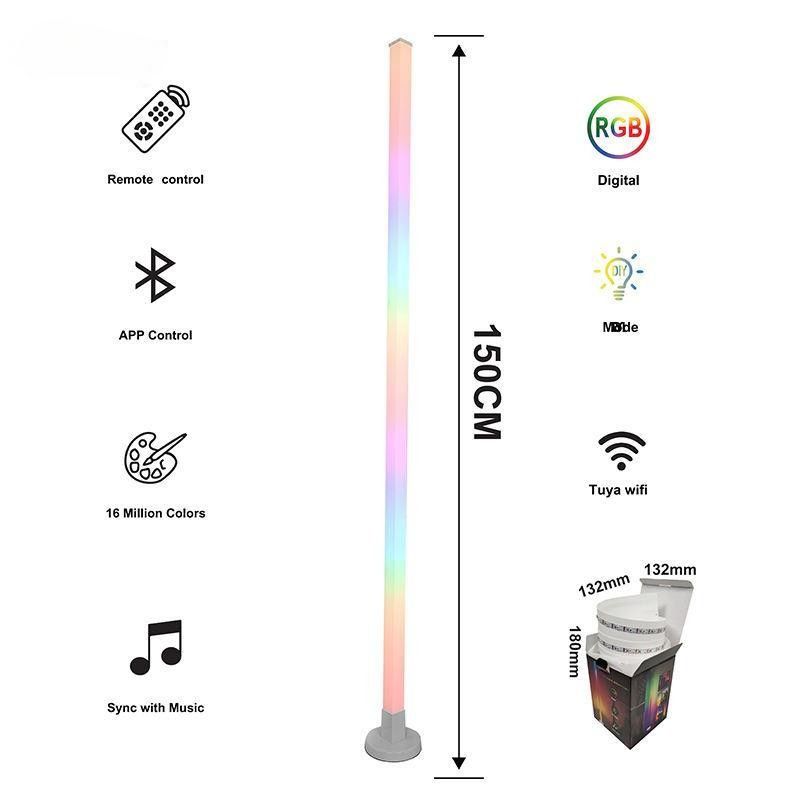 2024 대기 스마트 홈 라이트 RGB LED 바닥 램프 철 기반 및 원격 제어
