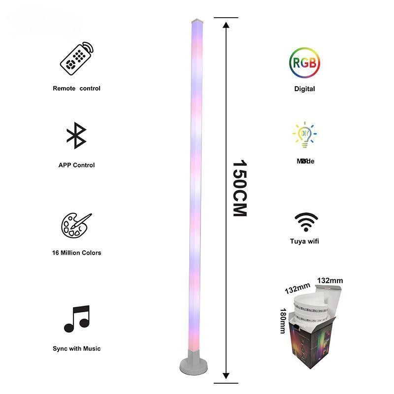 2024 대기 스마트 홈 라이트 RGB LED 바닥 램프 철 기반 및 원격 제어