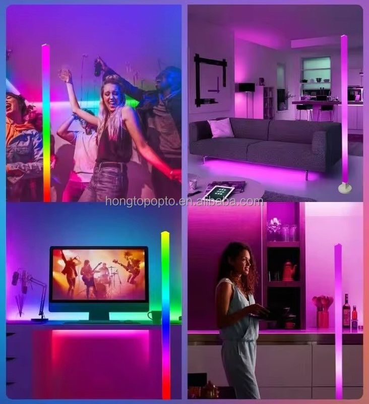 DIY 앱 제어 LED 코너 바닥 램프 바 침실 게임실을위한 다채로운 조명