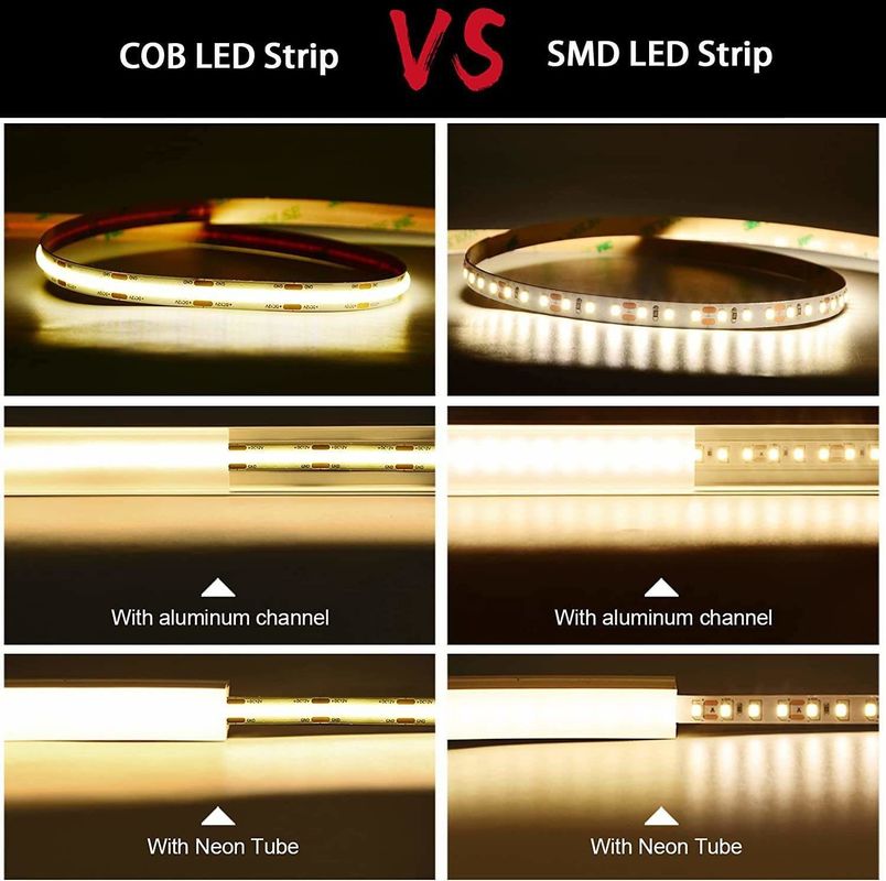 1000lm 12V 24V 5mm 8mm 10mm Cob LED 스트립 라이트