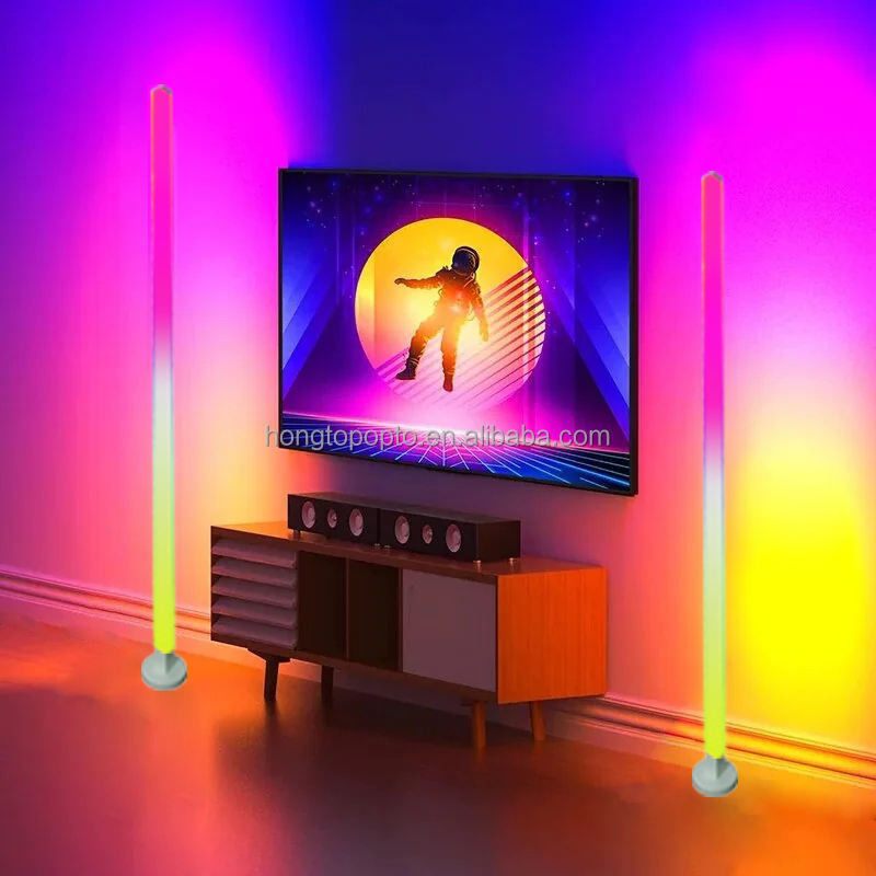 스마트 컨트롤 컬러풀 RGB 분위기 램프 오리지널 디자인 LED RGB 바닥 램프 12.8*12.8*150CM