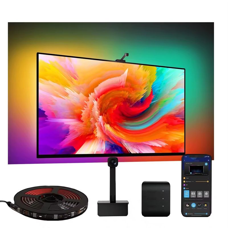 RGB 디코어 바 LED 스마트 TV 백라이트 스트립 라이트 카메라 IP20 3.8m 12V TV
