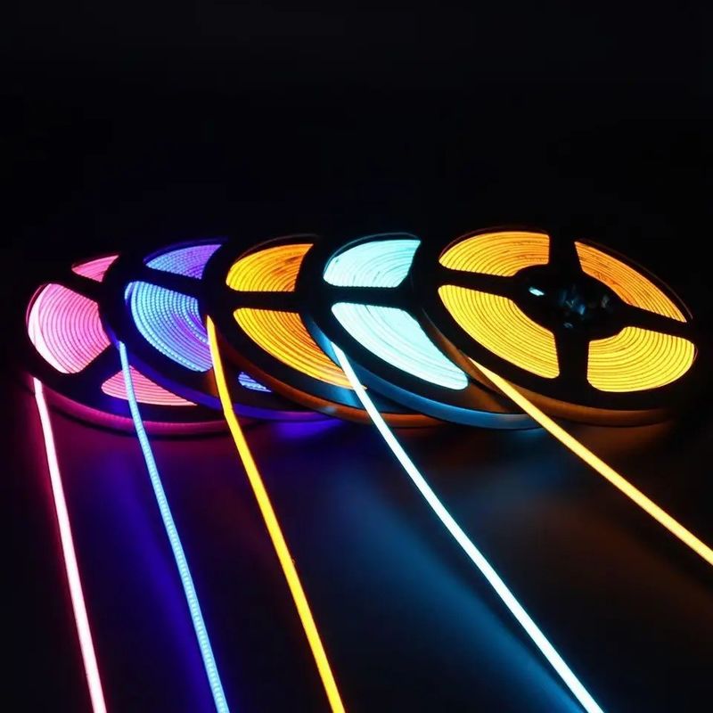 RGB 플렉서블 스트립 756 leds COB DC 12V LED 스트립 라이트 100lm/w 빛 효율
