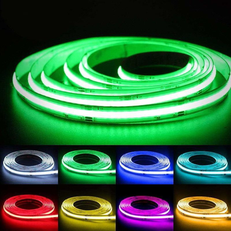 10mm PCB 너비 유연한 RGB COB LED 스트립 빛 빛 소스 LED 스팟 무료 IP20 DC 12V