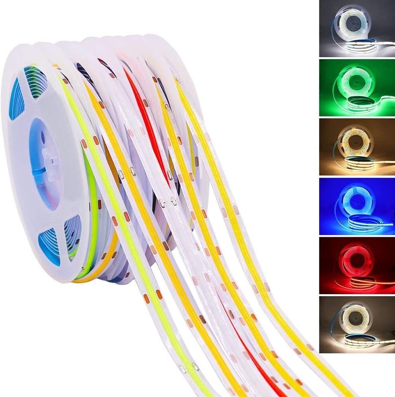 320LEDs/m 90Ra 5mm 너비 12V 24V 유연 COB LED 스트립 라이트 2700K 3000K 4000K 6000K
