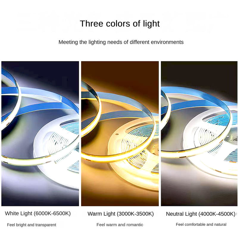 높은 CRI 90 COB LED 스트립 라이트 480leds/m 2700K 3000K 4000K 6000K 전압 하락 없이