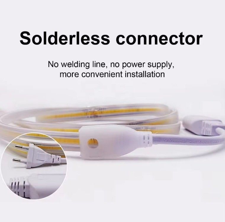 유연한 COB LED 스트립 라이트 288 LED 고전압 110V 220V 2700K 3000K 4000K 6000K IP65