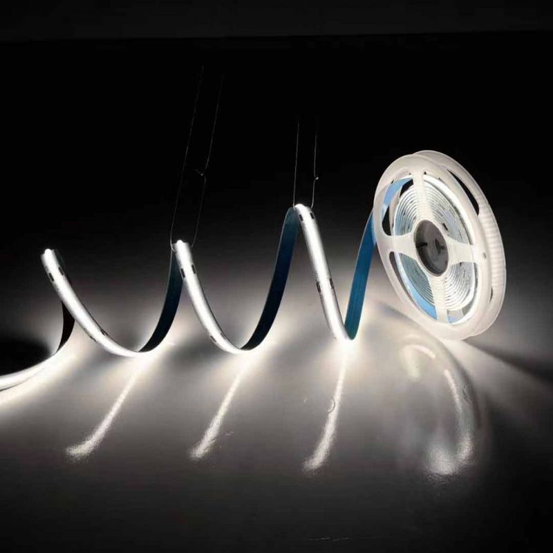 에너지 절감 IP20 COB LED 스트립 라이트 8mm PCB 300치프 / 미터 800lm 빛 흐름