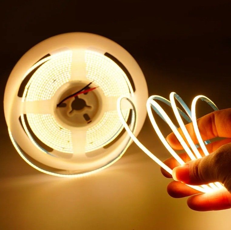 80lm/w 400leds/m Ultra Thin 5V 12V 24V IP20 화이트 COB LED 라이트 스트립 3mm 5mm 너비 화이트 블루 레드 그린 FCOB LED 스트립