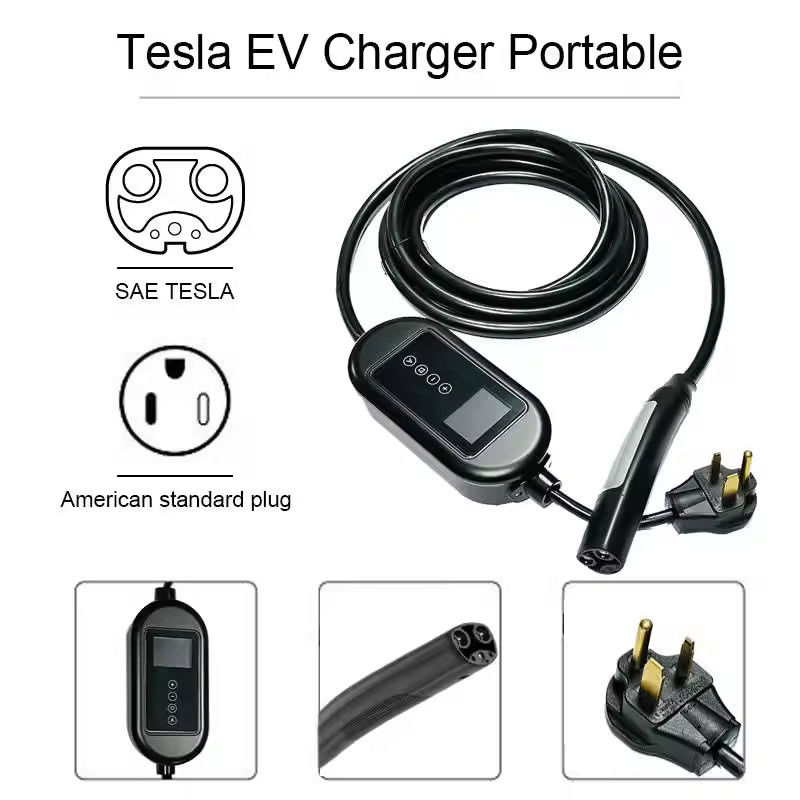 3.7KW 타입 2 EV 충전기 LCD 표시등과 4.5M 케이블